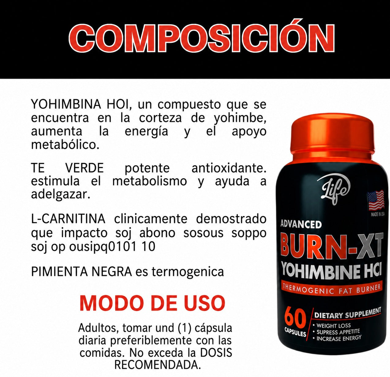 Burn Xt Quemador 60 Capsulas