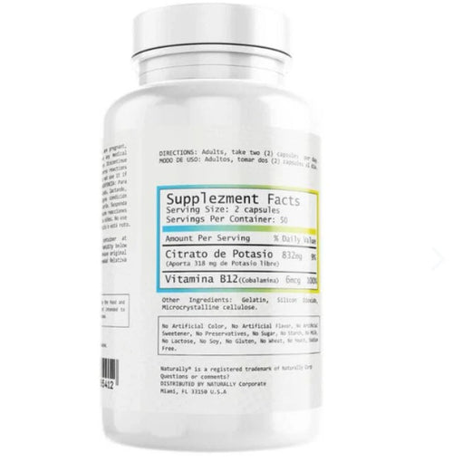 Citrato De Potasio 416mg X 100 Caps